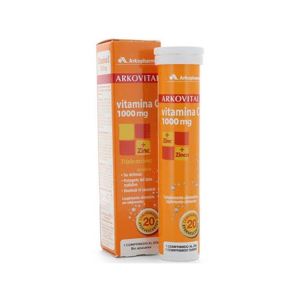 VITAMINA C 1000MG  ZINC  ARKOVITAL  20 COMPR