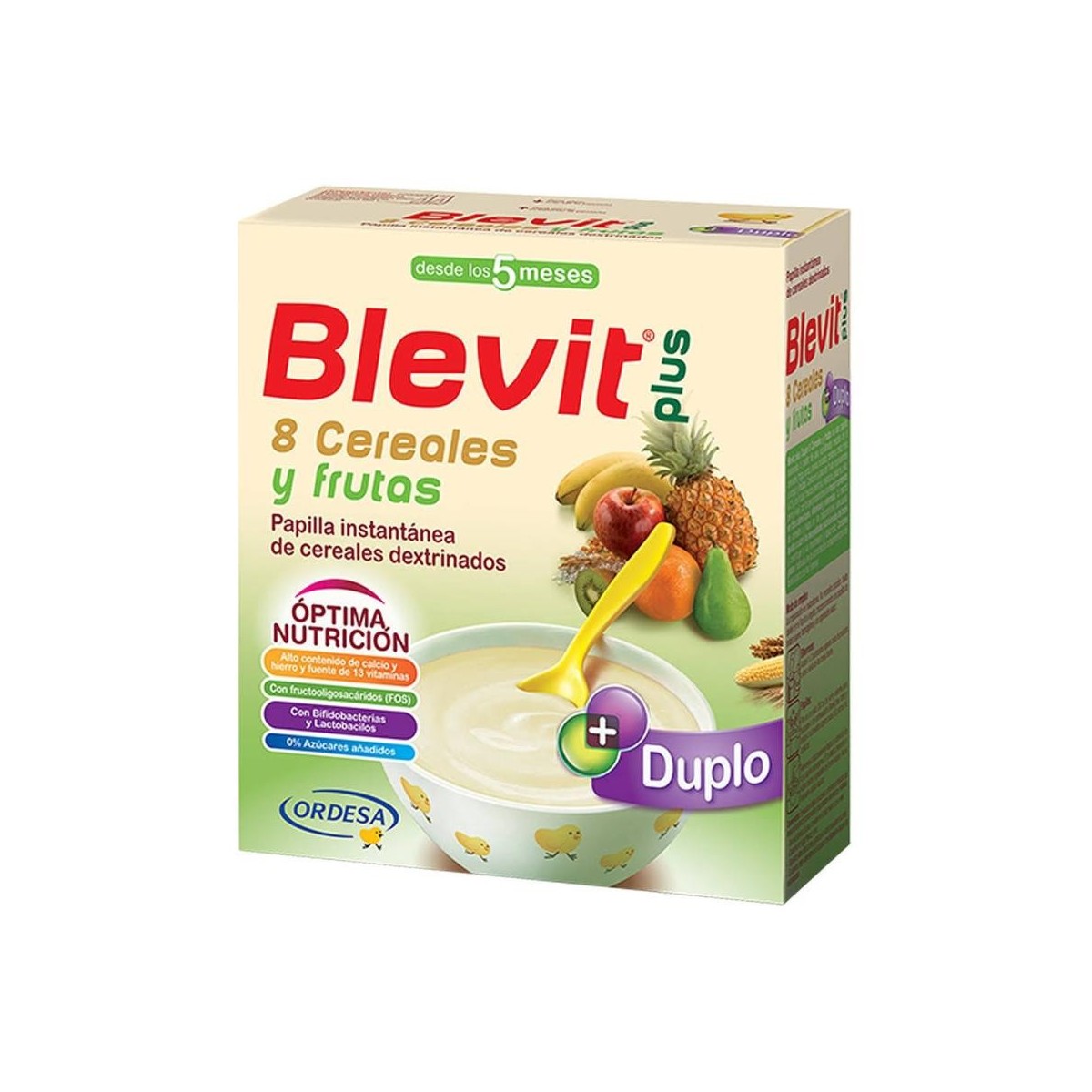 Blevit Plus Duplo 8 Cereales y Frutas 600 Gr