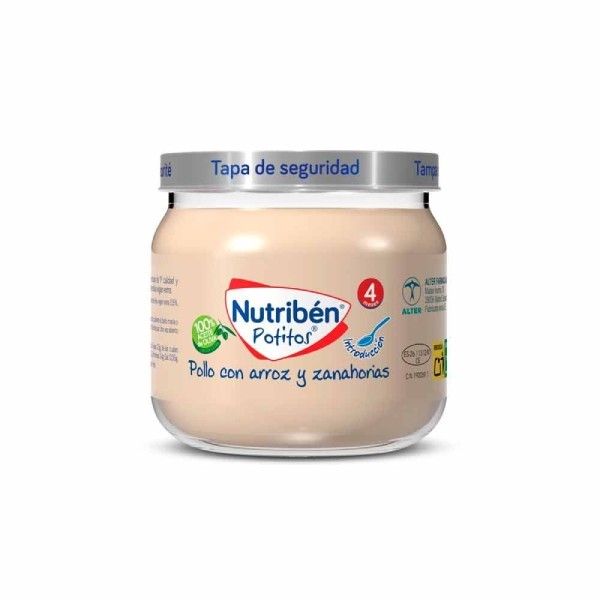 NUTRIBEN POTITO INICIO  POLLO CON ARROZ Y ZANAHORIAS