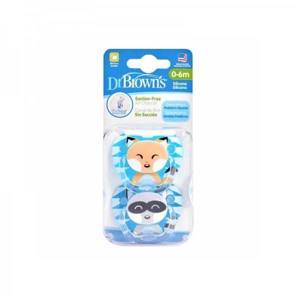 CHUPETE SILICONA DR BROWNS PREVENT CLASSIC ANIMAL FACES NIÑO