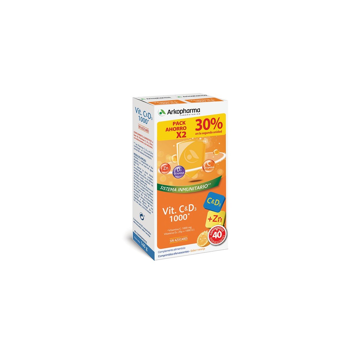 Arkovital Vitamina C&D3 + Zinc – 20 comprimidos...