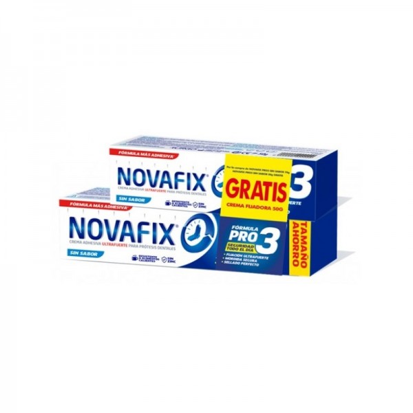 NOVAFIX FORMULA PRO 3  1 TUBO SIN SABOR 70 G + 1 TUBO 50...
