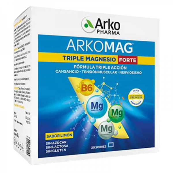 ARKOMAG TRIPLE MAGNESIO FORTE  20 SOBRES SABOR LIMON